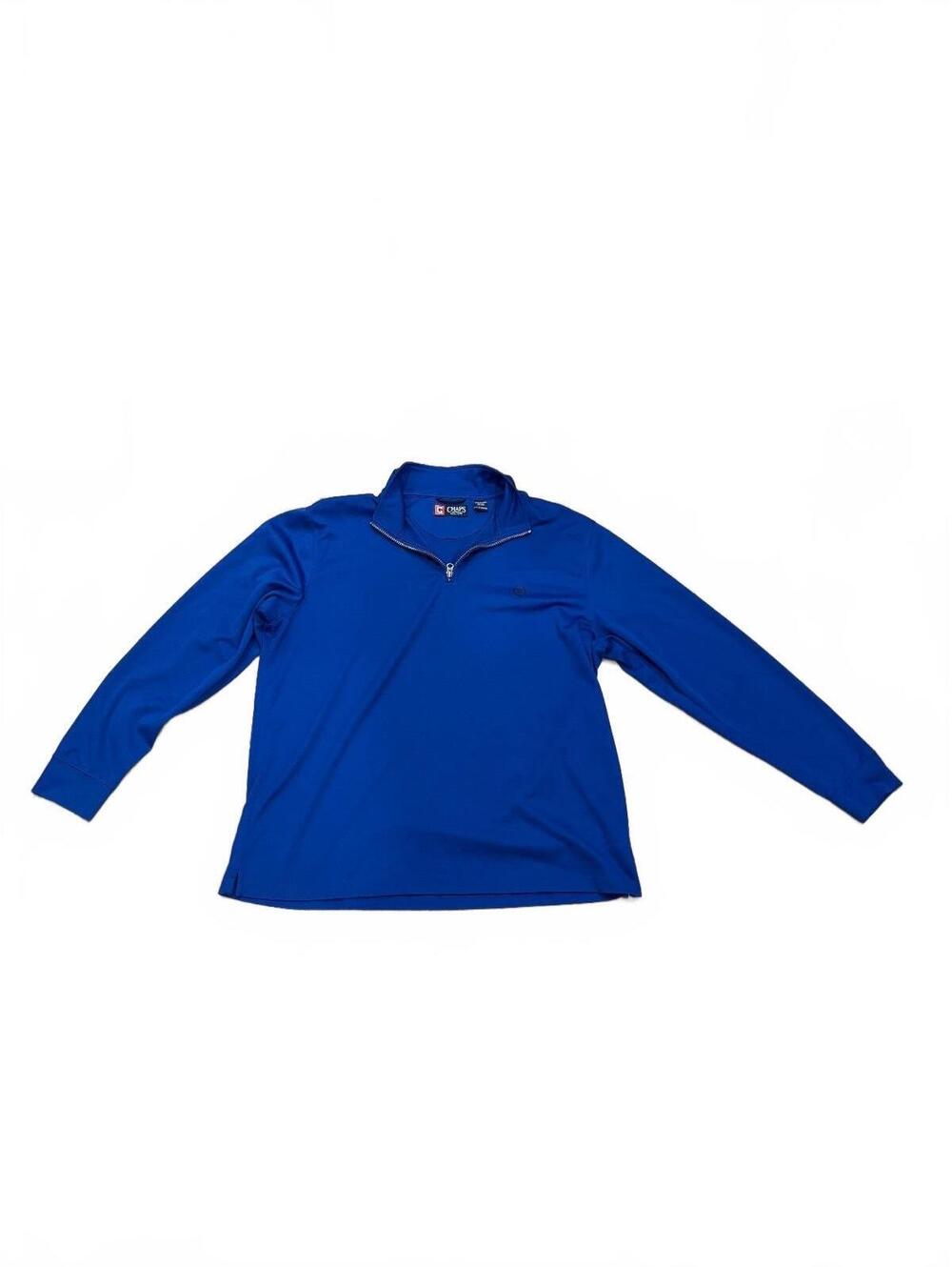 Chaps Men's Blue Quarter Zip Pullover Size XL
